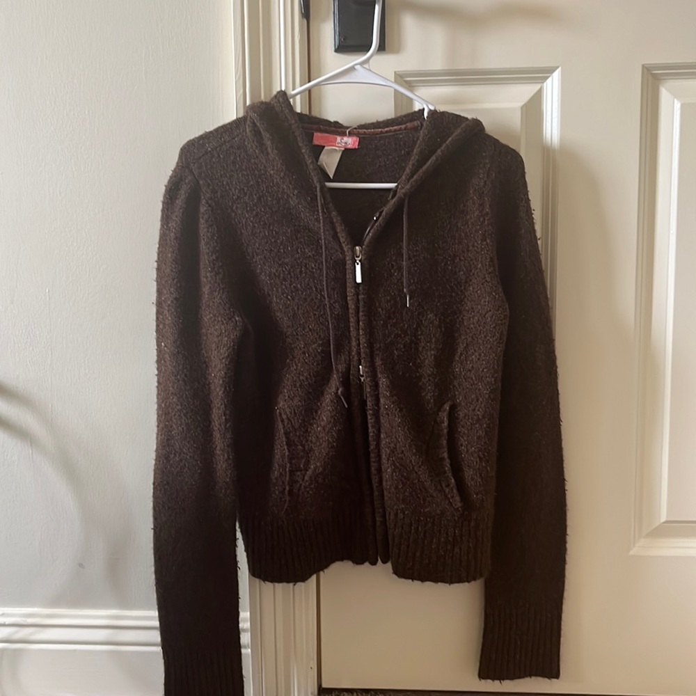 SUPER CUTE THRIFTED Y2K SWEATER!!!! 2 ZIPPERS!!